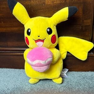 Yellow Pikachu Plush Toy with Pink cupcake